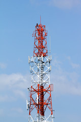 Telecommunication Tower  on sky background