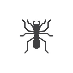Ant worker icon vector, filled flat sign, solid pictogram isolated on white. Pismire symbol, logo illustration.