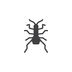 Weevil insect icon vector, filled flat sign, solid pictogram isolated on white. Bug symbol, logo illustration.