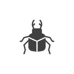 Stag beetle icon vector, filled flat sign, solid pictogram isolated on white. Bug symbol, logo illustration.