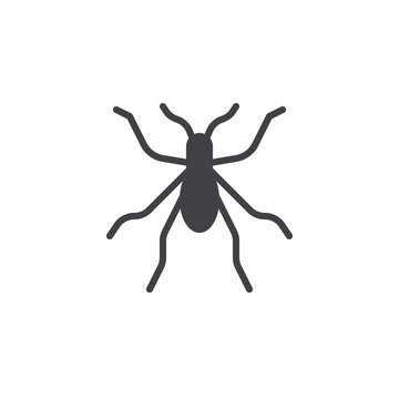 Bedbug Icon Vector, Filled Flat Sign, Solid Pictogram Isolated On White. Beetle Symbol, Logo Illustration.