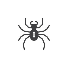 Spider icon vector, filled flat sign, solid pictogram isolated on white. Symbol, logo illustration.
