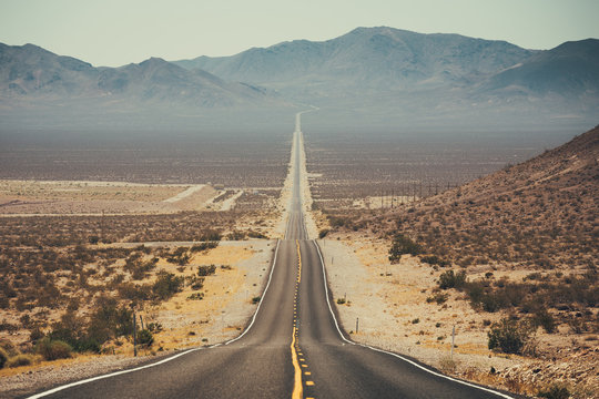 Classic Highway scene in the American West, USA
