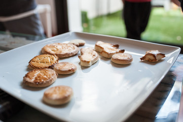 plate with homemade cookies
