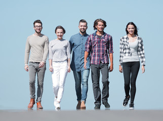 Fototapeta premium team of confident friends go ahead