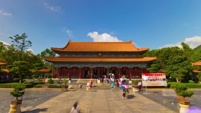sunny day zhuhai famous new yuan ming park panorama 4k timelapse china
