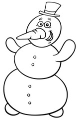 happy snowman cartoon coloring book