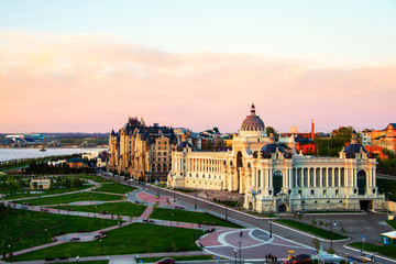 Agricultural Palace at sunset in Kazan, Russia
