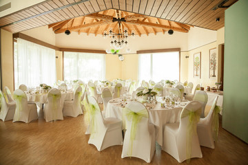 Tables de souper d'un mariage