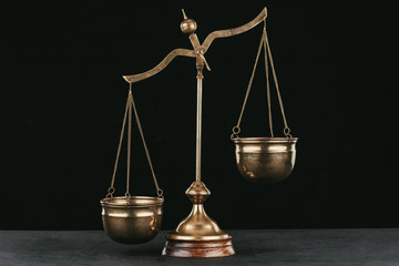 vintage themis scales isolated on black
