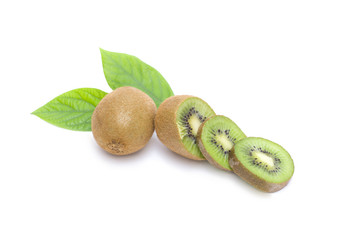 Kiwi on white background. Composition of kiwi on white background.