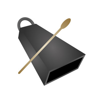 Isolated cowbell. Musical instrument
