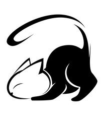 Cat logo illustration on white background.