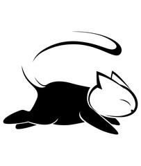 Cat logo illustration on white background.