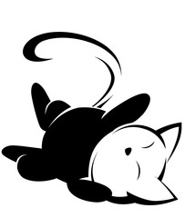 Cat logo illustration on white background.
