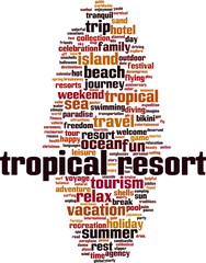 Obraz premium Tropical resort word cloud
