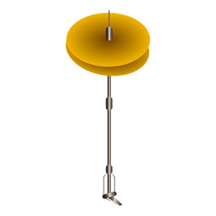 Isolated hi-hat. Musical instrument