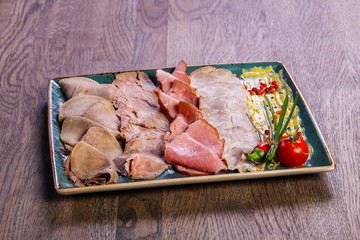 Pork meat plate snack