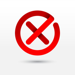 Cross mark icon. Vector symbol or sign.