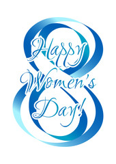 Greeting card on white background for International Women's Day. March 8. Vector illustration