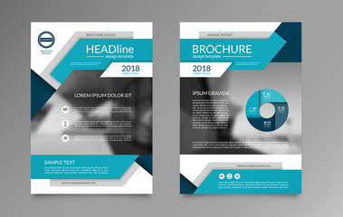 Brochure flyer layout template. A4 size. Front and back page. Vector background with business icons and infographic elements. Can be used for cover design, leaflet, booklet, annual report
