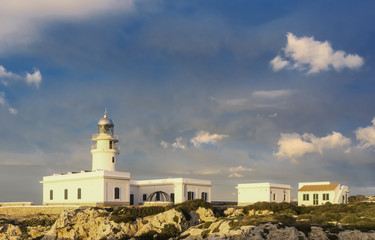 Fototapeta na wymiar cavalleria lighthouse on the coast of Minorca
