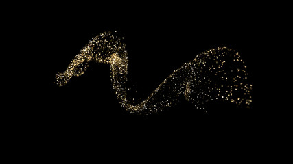 Glitter black background. 3d illustration, 3d rendering.