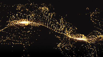 Fototapeta premium Glitter black background. 3d illustration, 3d rendering.