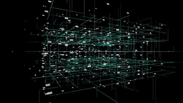 Big data visualization. HUD grid corners motion background. Analysis of information. Visual data infographics design. Science and technology. Available in 4K FullHD video render footage