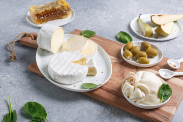 cheese on cutting board