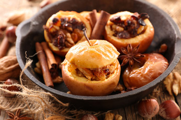 baked apple and nuts