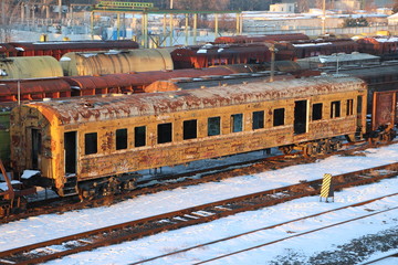 old passenger railway carriage