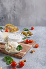 cheese on cutting board
