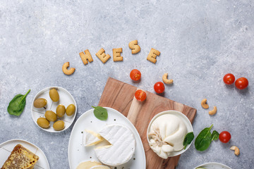 cheese on cutting board