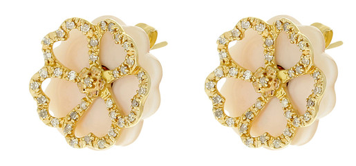 diamond mother of pearl earrings