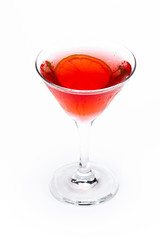 red martini over white