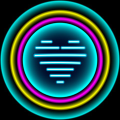 Neon sign. Retro neon heart background. Ready for your design, g