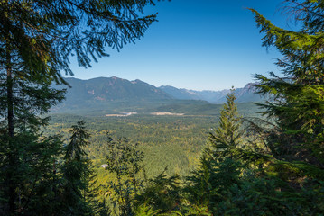 Summer landscape in mountains. View from cedar butte trail, Washington