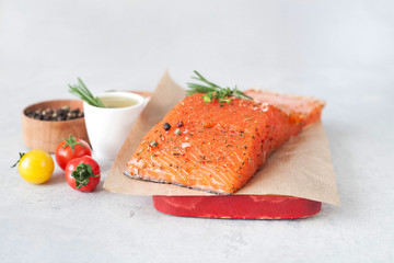 A piece of salted red fish