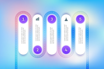 Layered Infographic Timeline. Vector Roadmap, Template For Modern Business Presentation, Annual Reports, Layouts