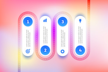 Layered Infographic Timeline. Vector Roadmap, Template For Modern Business Presentation, Annual Reports, Layouts