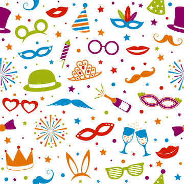 Colourful party background - seamless texture. Vector.