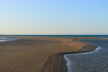 Landscape coast of the sea ebb
