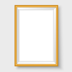Obraz premium Frame mock up for vertical poster vector template golden