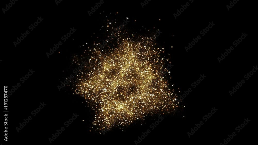 Wall mural gold sky. abstract stardust smokey wave particles. nano dynamic flow with 3d particles. smoky dynami - Wall murals