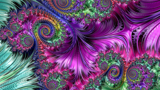 Fototapeta An abstract computer generated fractal design. A fractal is a never-ending pattern. Fractals are infinitely complex patterns that are self-similar across different scales.