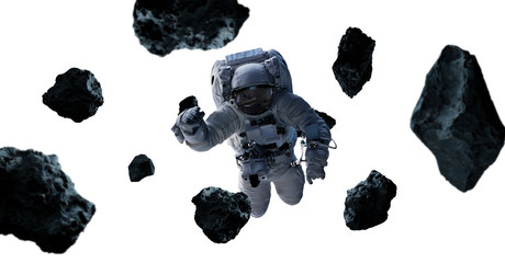 Astronaut isolated on white background 3D rendering elements of this image furnished by NASA