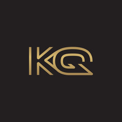 initial letter logo line unique modern, gold color