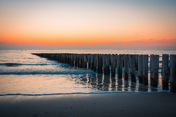 Dutch beach at sunset