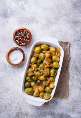 Baked brussels sprouts with carrot